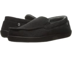 Isotoner Men's Diamond Corduroy Moccasin Slipper With Cooling Memory Foam For Indoor/Outdoor Comfort